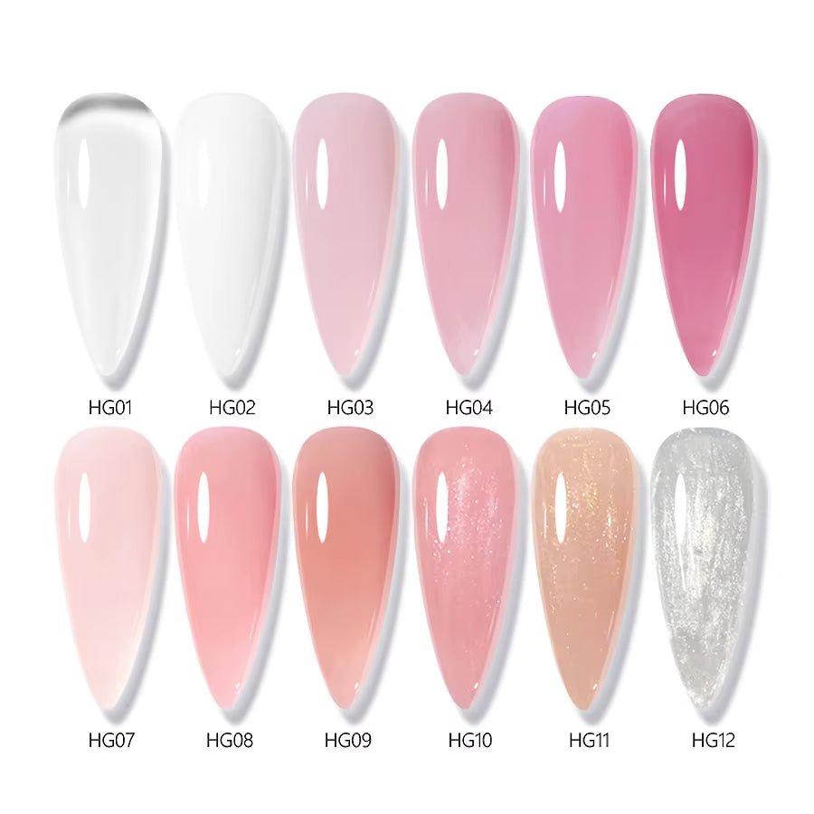 30ML Hard Gel for Nail Extension Milky White Builder Constructor Gel Self Leveling Reinforcement Nail Gels Camouflage Manicure