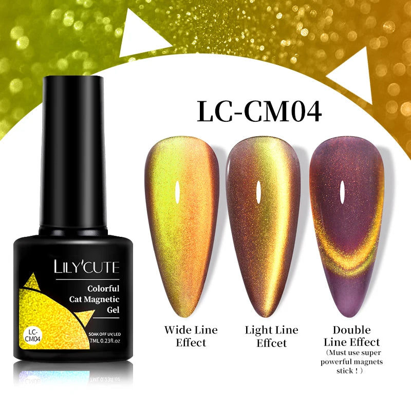 7ML 3 in 1 Platinum Rose Gold Cat Magnetic Gel Nail Polish Moonlight Magnetic Gel Varnish Glitter Semi Permanent UV Gel