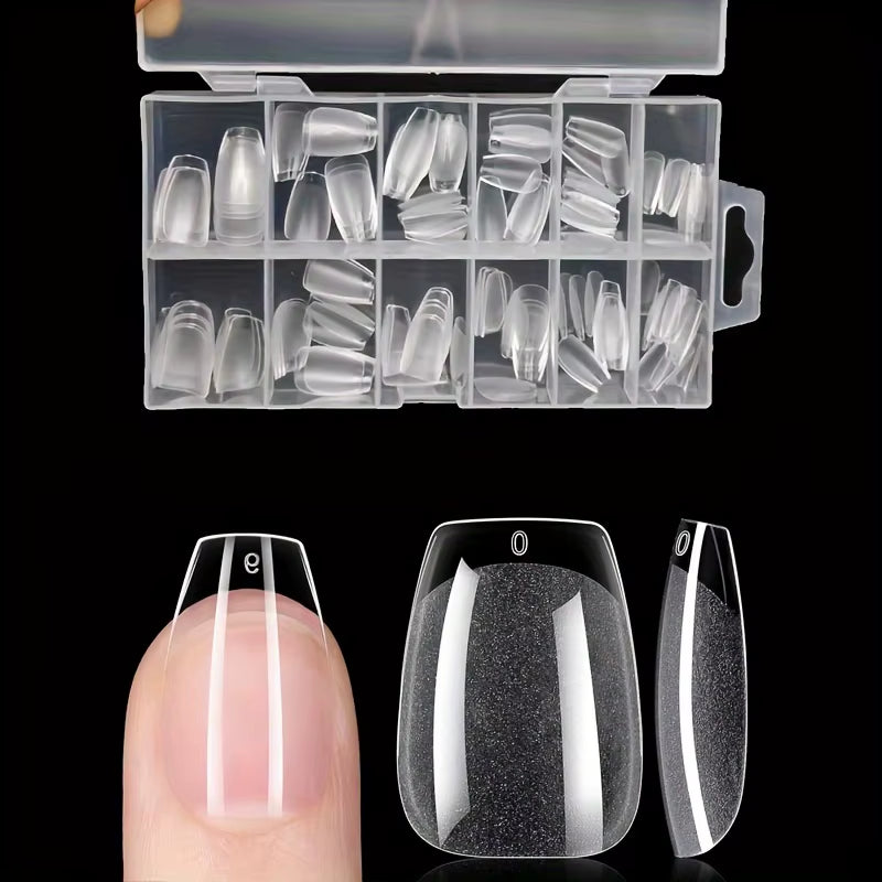 120Pcs Full Cover Press on Nail Tips Stiletto Almond Square Coffin French False Fake Soak off Gel Nail Extension Tips Capsule