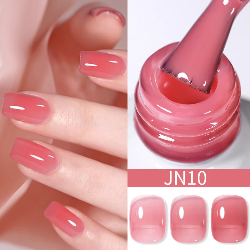 10Ml Translucent Jelly Nude Gel Nail Polish Colorful Varnish Semi Permanent UV LED Nail Art Manicure Gel