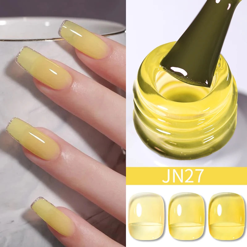 10Ml Translucent Jelly Nude Gel Nail Polish Colorful Varnish Semi Permanent UV LED Nail Art Manicure Gel