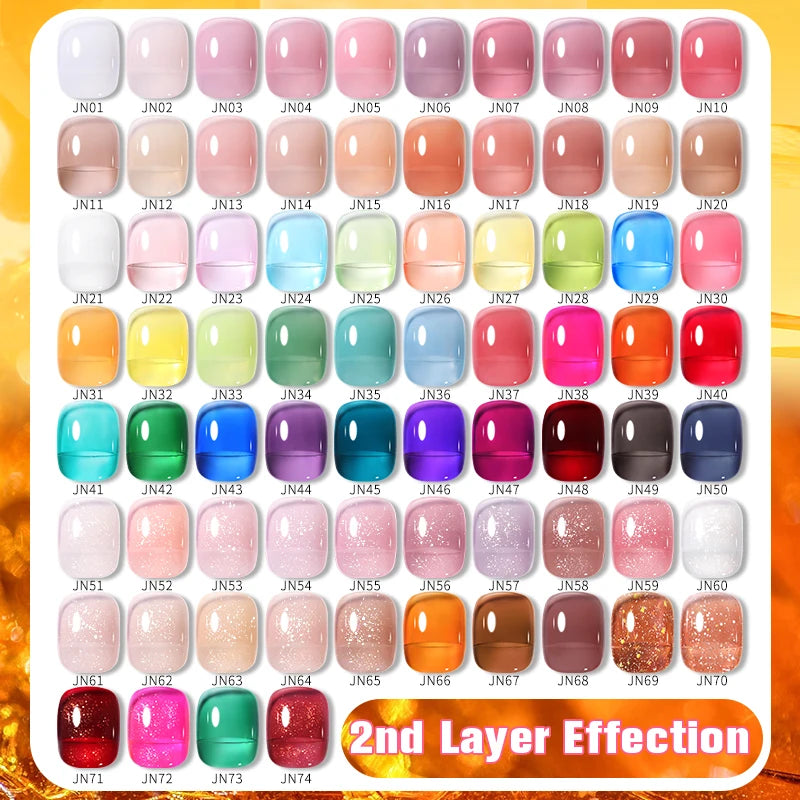 10Ml Translucent Jelly Nude Gel Nail Polish Colorful Varnish Semi Permanent UV LED Nail Art Manicure Gel