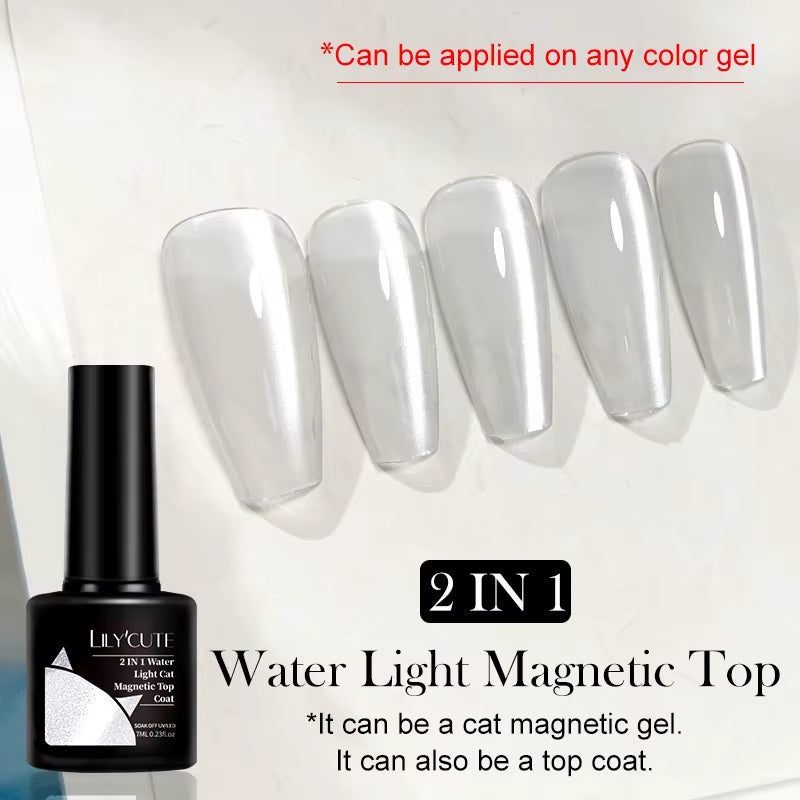 7ML 3 in 1 Platinum Rose Gold Cat Magnetic Gel Nail Polish Moonlight Magnetic Gel Varnish Glitter Semi Permanent UV Gel