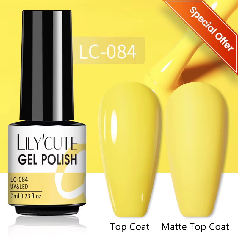 LILYCUTE 7ML Nail Gel Polish Nail Supplies Varnish Semi Permanent Nail Art Manicure Soak off LED UV Gel Nail Varnishes