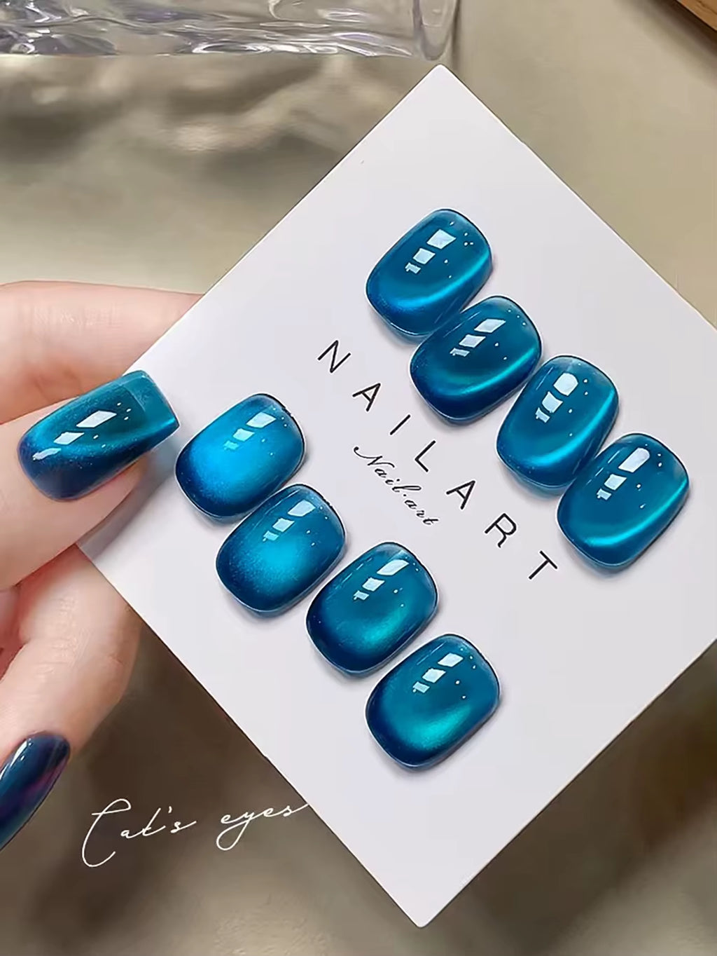 1-24Pcs WS Autumn Winter Nails Popular Black Cat Eye Gel Nail Polish Fashionable Flash Glass Beads Cat'S Eye Nail Salon Nail Art