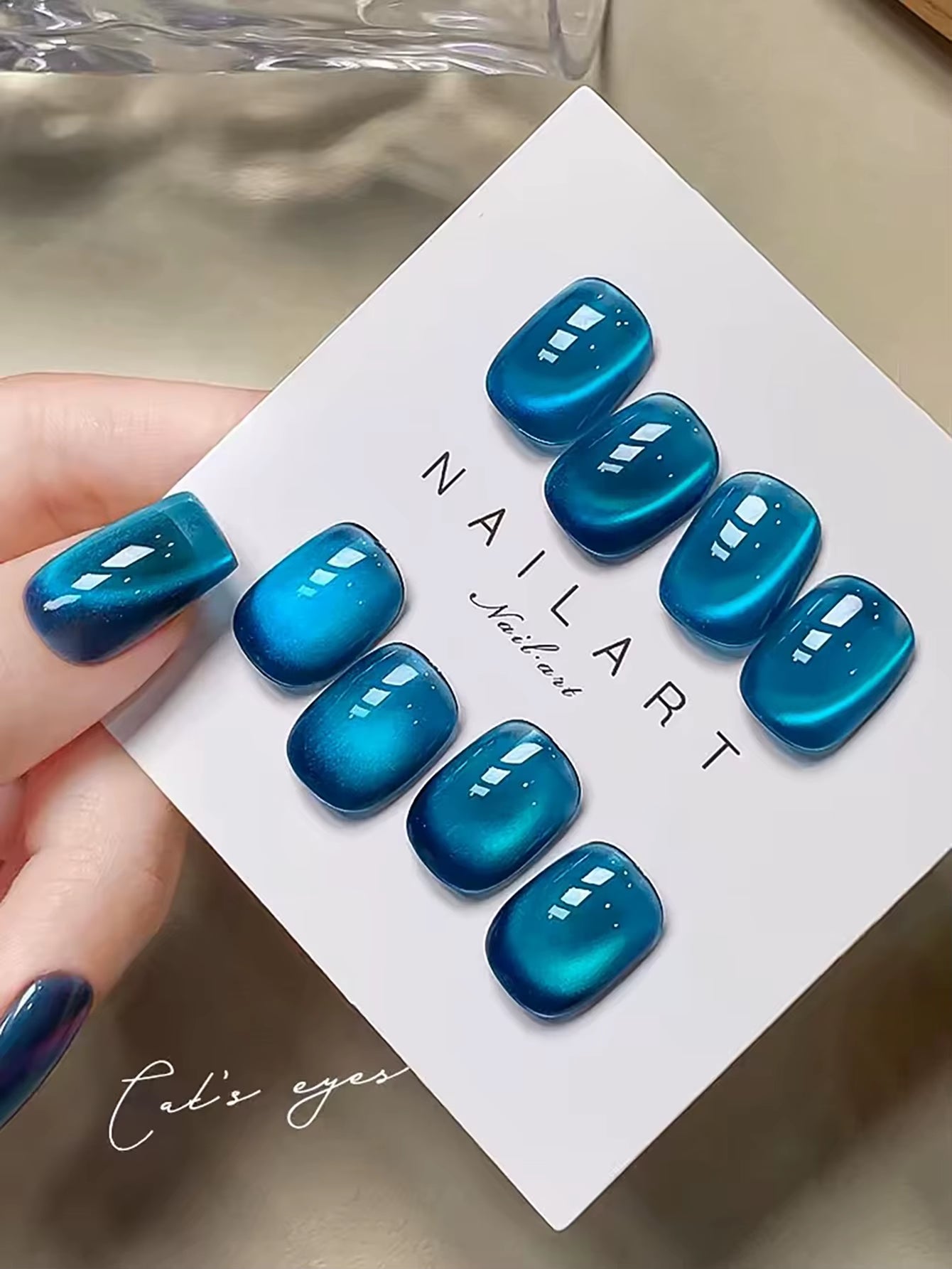 1-24Pcs WS Autumn Winter Nails Popular Black Cat Eye Gel Nail Polish Fashionable Flash Glass Beads Cat'S Eye Nail Salon Nail Art