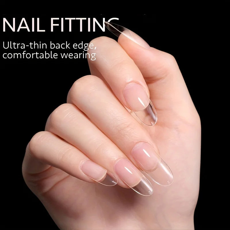 120Pcs Full Cover Press on Nail Tips Stiletto Almond Square Coffin French False Fake Soak off Gel Nail Extension Tips Capsule