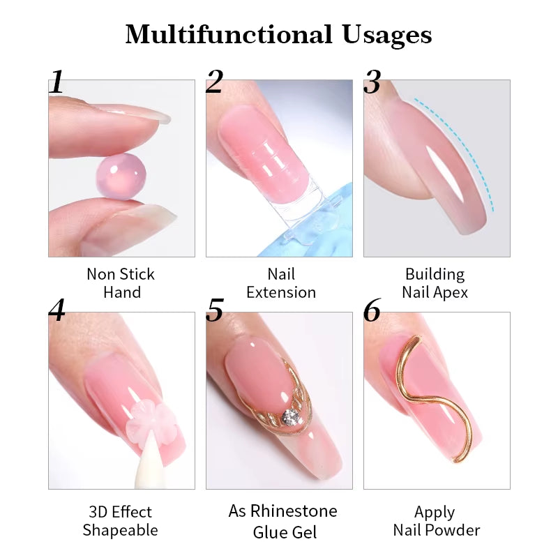 15Ml Clear Non Stick Hand Extension Gel 3D Shaping Sculpting Carving Nail Art Solid Hard Gel for Fake Nail
