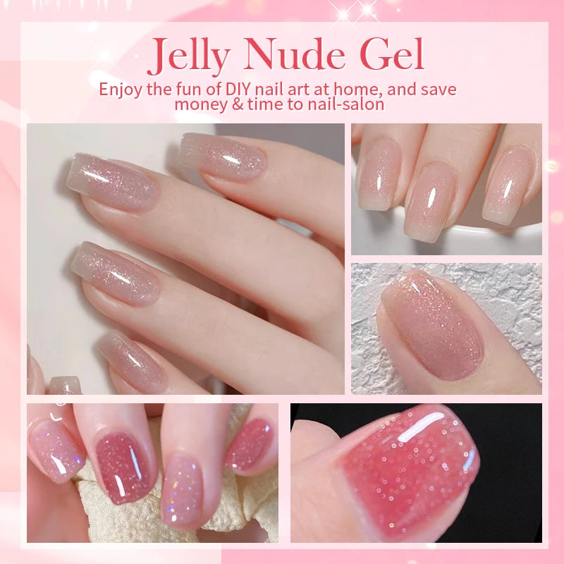10Ml Translucent Jelly Nude Gel Nail Polish Colorful Varnish Semi Permanent UV LED Nail Art Manicure Gel