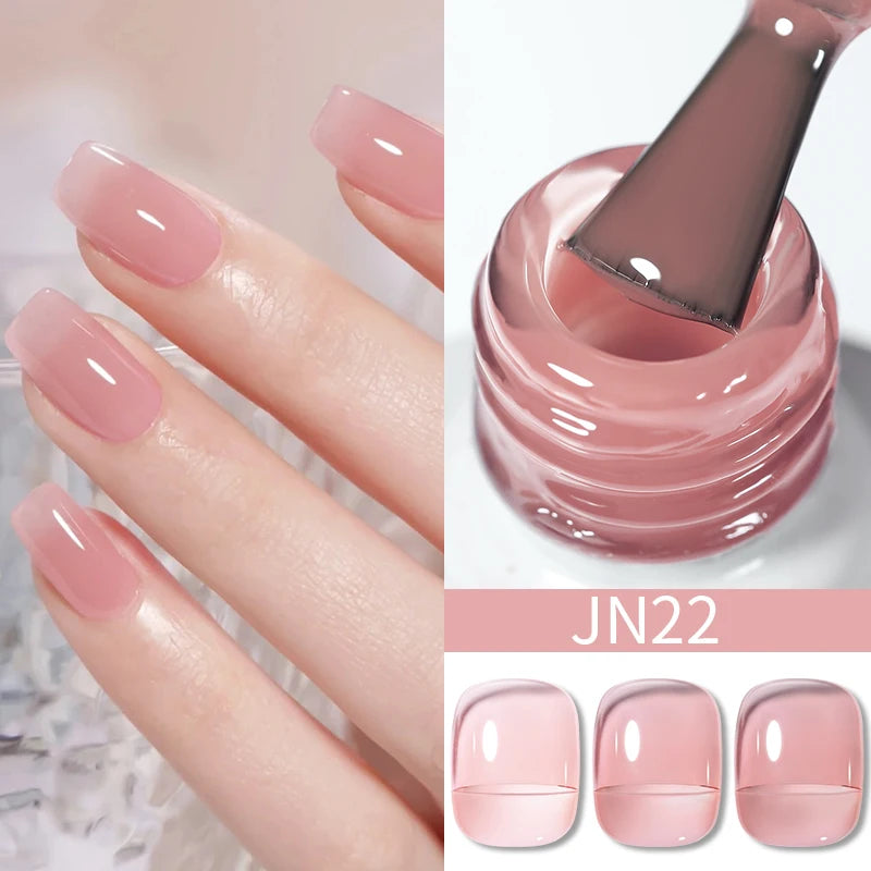 10Ml Translucent Jelly Nude Gel Nail Polish Colorful Varnish Semi Permanent UV LED Nail Art Manicure Gel