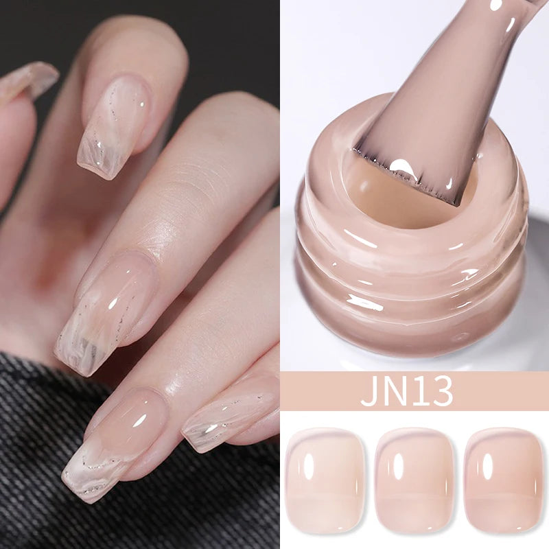 10Ml Translucent Jelly Nude Gel Nail Polish Colorful Varnish Semi Permanent UV LED Nail Art Manicure Gel