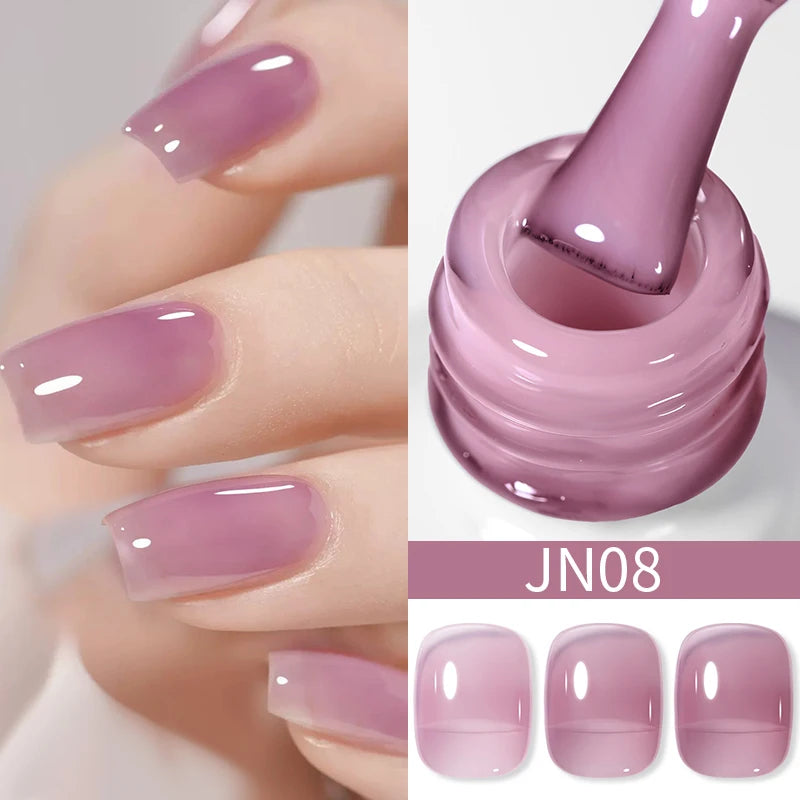 10Ml Translucent Jelly Nude Gel Nail Polish Colorful Varnish Semi Permanent UV LED Nail Art Manicure Gel
