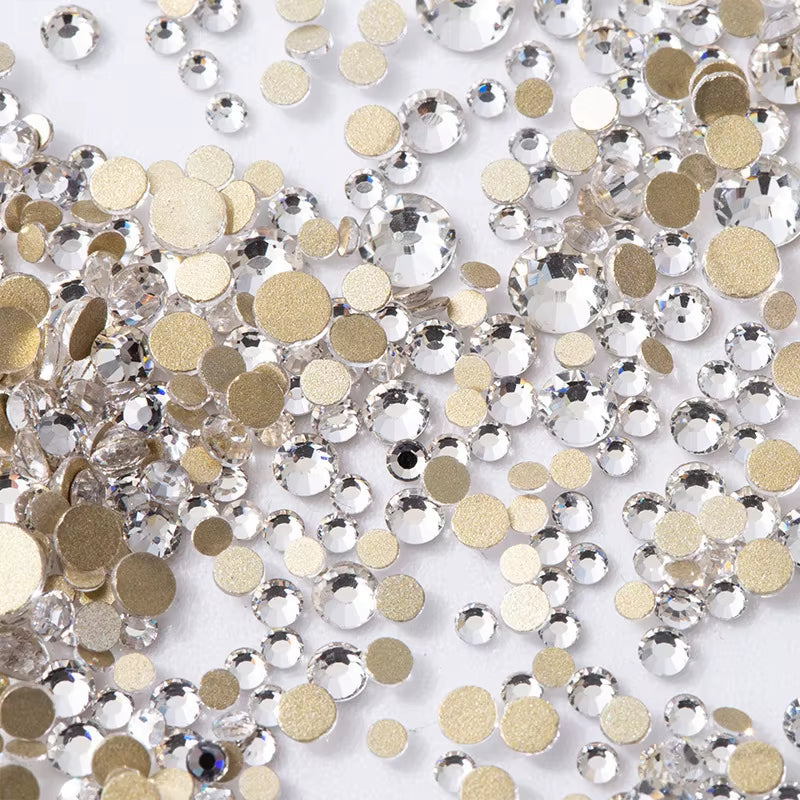 2880PCS SS3-SS20 Multi-Colors Mix Size Nail Art Rhinestones Flatback Non Hotfix Crystal Diamonds for 3D Nails Decorations
