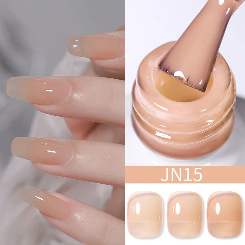 10Ml Translucent Jelly Nude Gel Nail Polish Colorful Varnish Semi Permanent UV LED Nail Art Manicure Gel