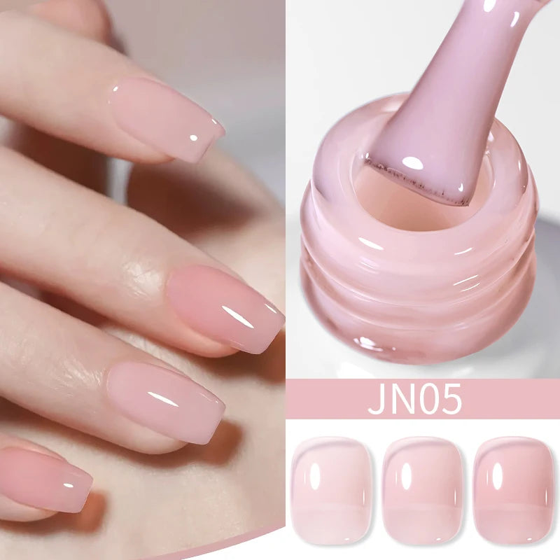 10Ml Translucent Jelly Nude Gel Nail Polish Colorful Varnish Semi Permanent UV LED Nail Art Manicure Gel