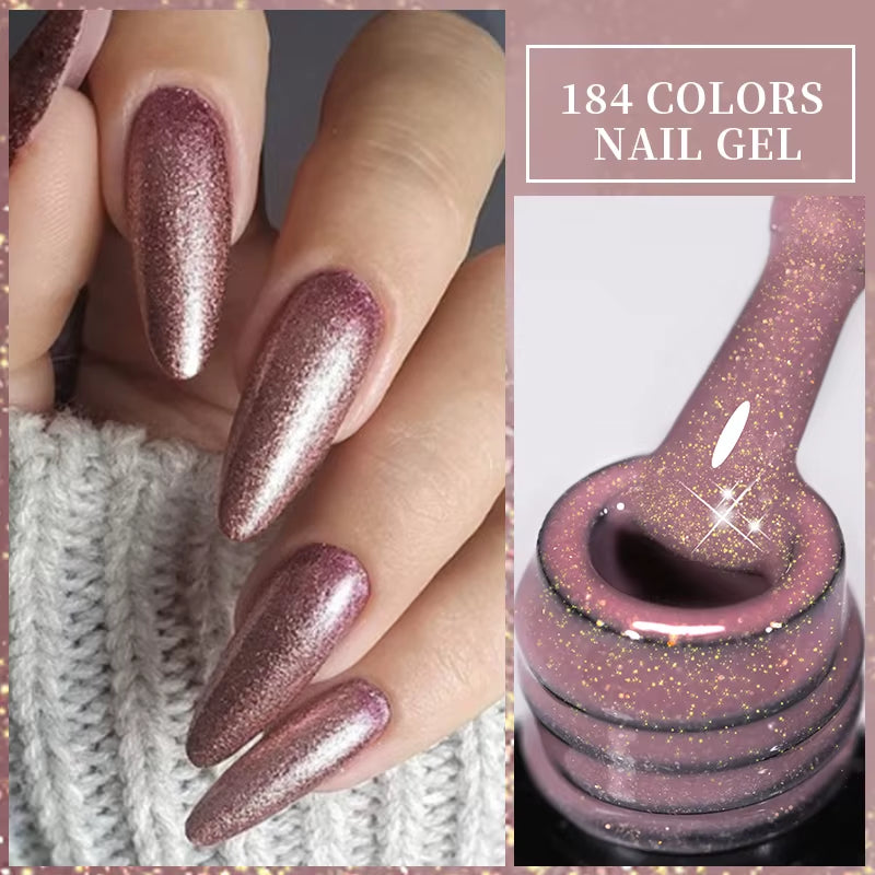 7ML 3 in 1 Platinum Rose Gold Cat Magnetic Gel Nail Polish Moonlight Magnetic Gel Varnish Glitter Semi Permanent UV Gel