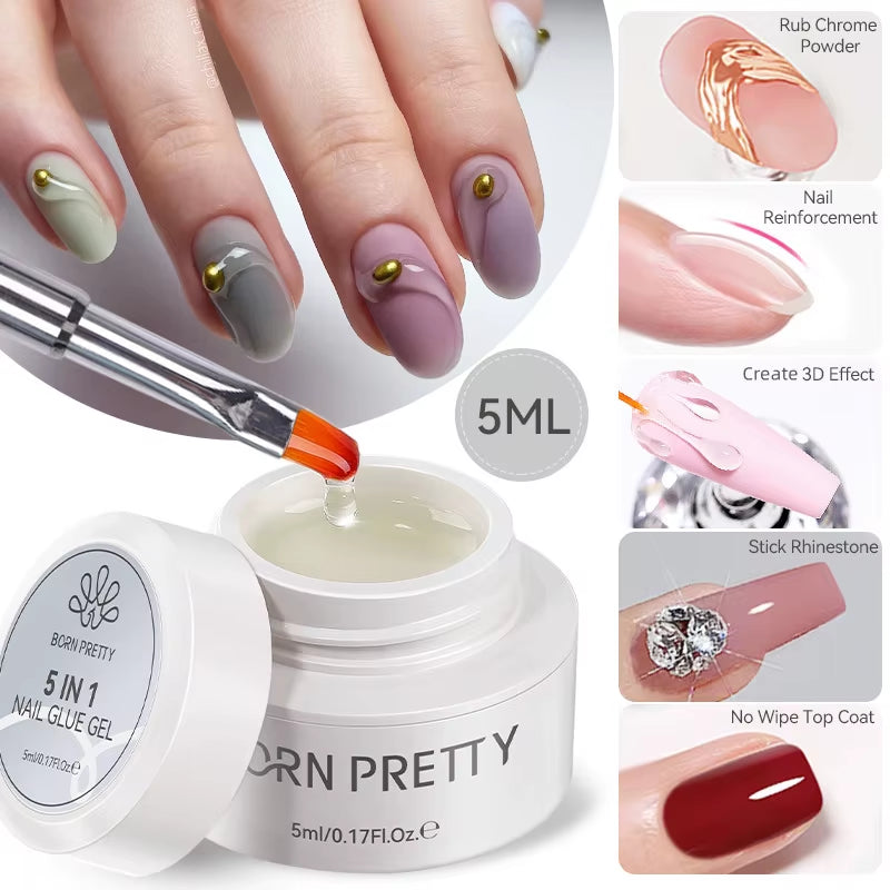 15Ml Clear Non Stick Hand Extension Gel 3D Shaping Sculpting Carving Nail Art Solid Hard Gel for Fake Nail