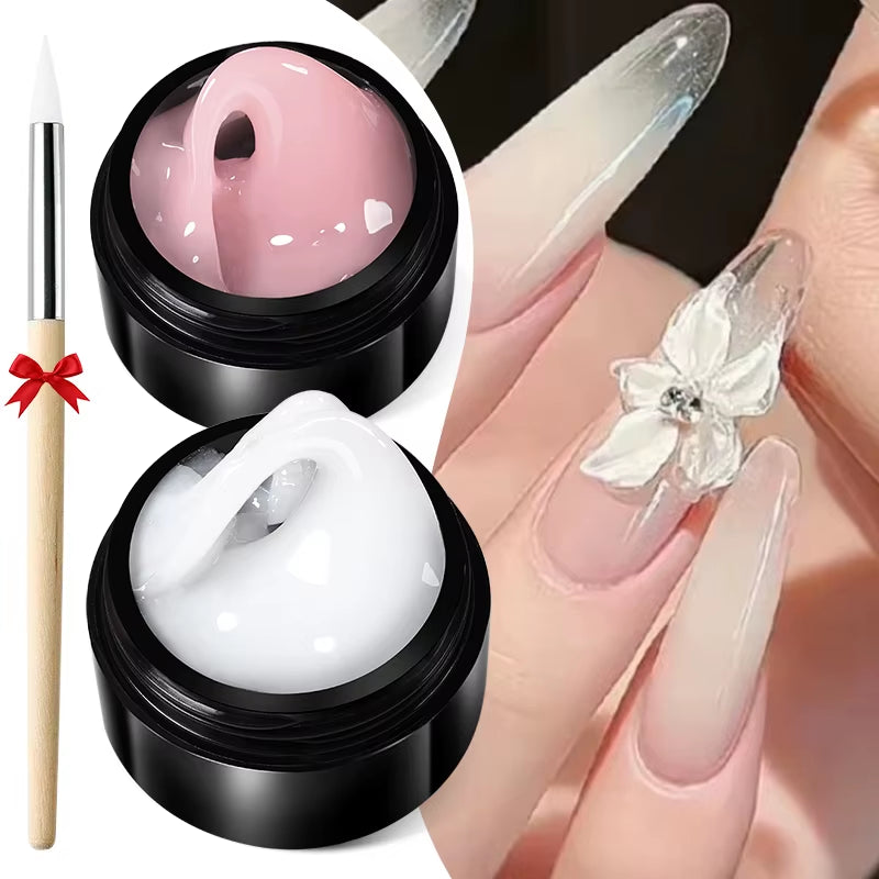 15Ml Clear Non Stick Hand Extension Gel 3D Shaping Sculpting Carving Nail Art Solid Hard Gel for Fake Nail