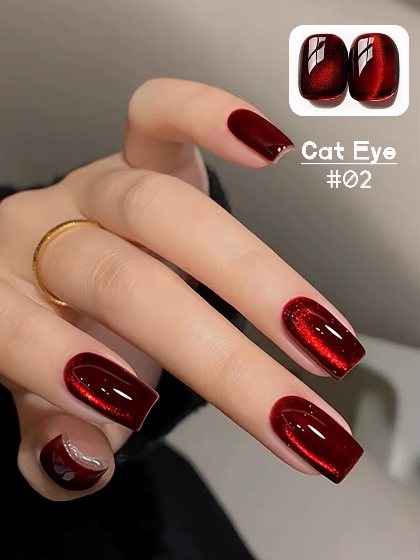 1-24Pcs WS Autumn Winter Nails Popular Black Cat Eye Gel Nail Polish Fashionable Flash Glass Beads Cat'S Eye Nail Salon Nail Art