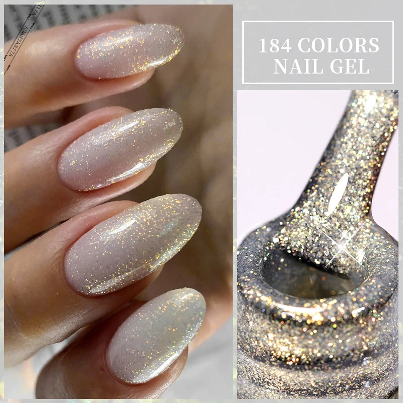7ML 3 in 1 Platinum Rose Gold Cat Magnetic Gel Nail Polish Moonlight Magnetic Gel Varnish Glitter Semi Permanent UV Gel