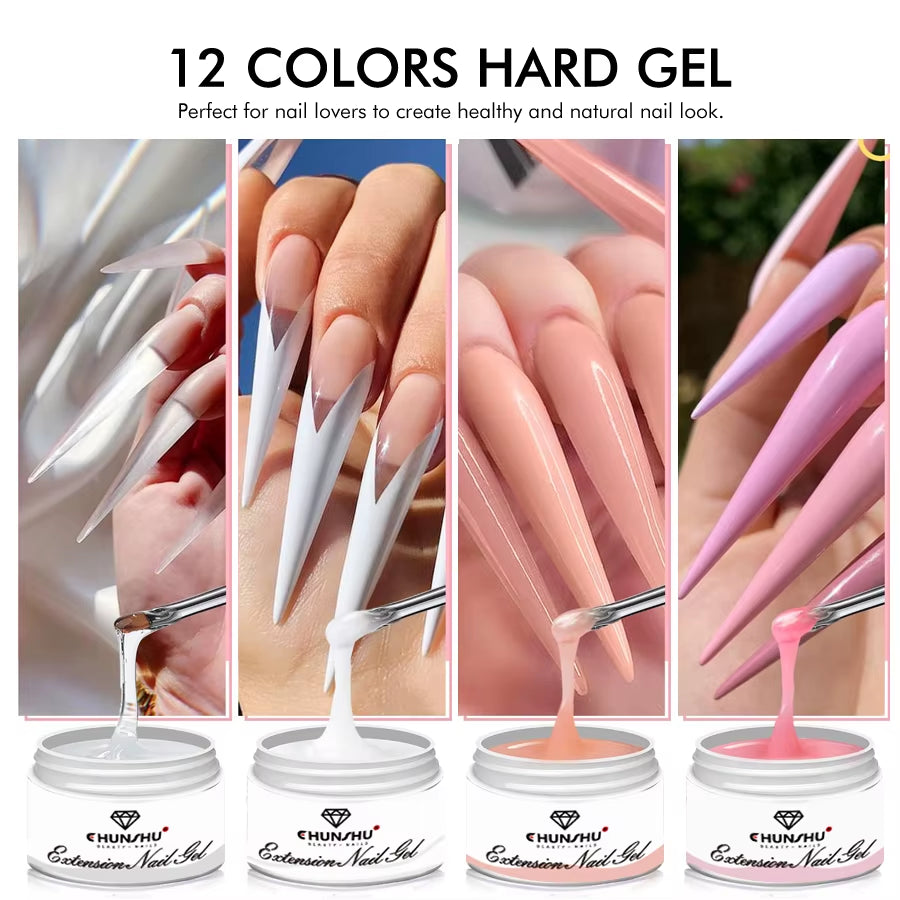 30ML Hard Gel for Nail Extension Milky White Builder Constructor Gel Self Leveling Reinforcement Nail Gels Camouflage Manicure