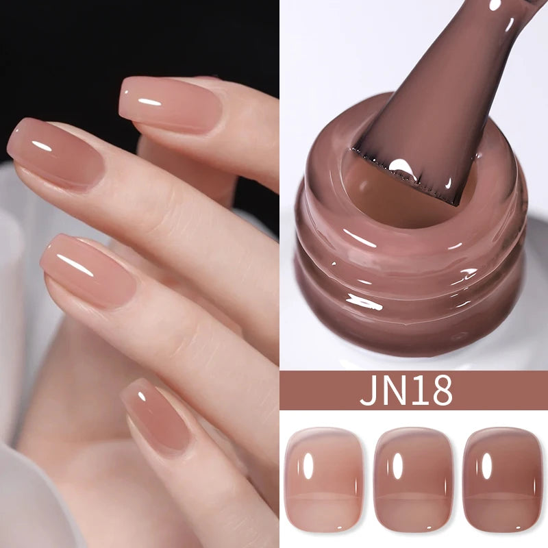 10Ml Translucent Jelly Nude Gel Nail Polish Colorful Varnish Semi Permanent UV LED Nail Art Manicure Gel