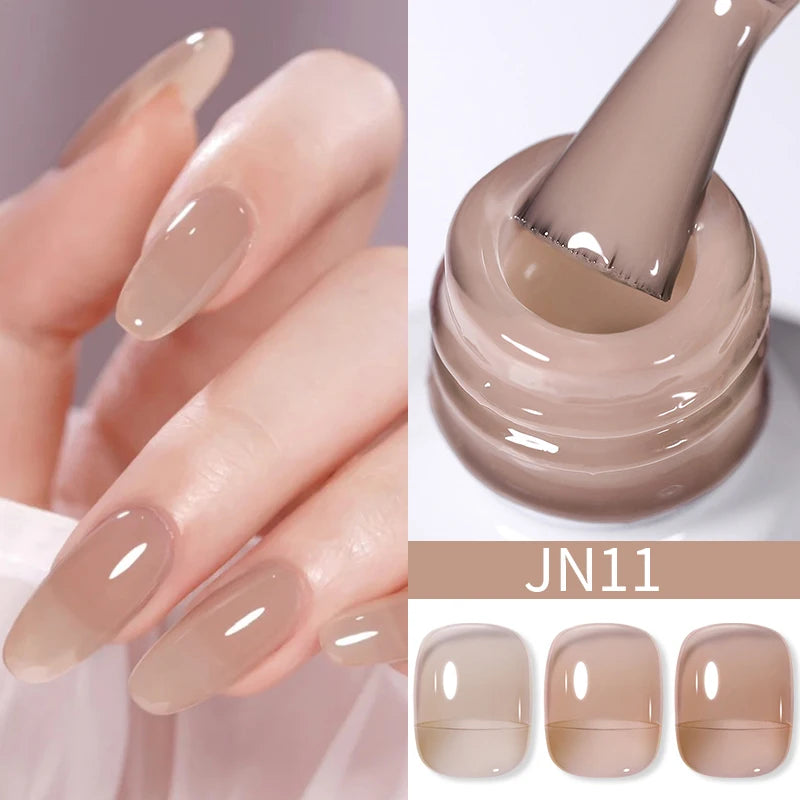 10Ml Translucent Jelly Nude Gel Nail Polish Colorful Varnish Semi Permanent UV LED Nail Art Manicure Gel