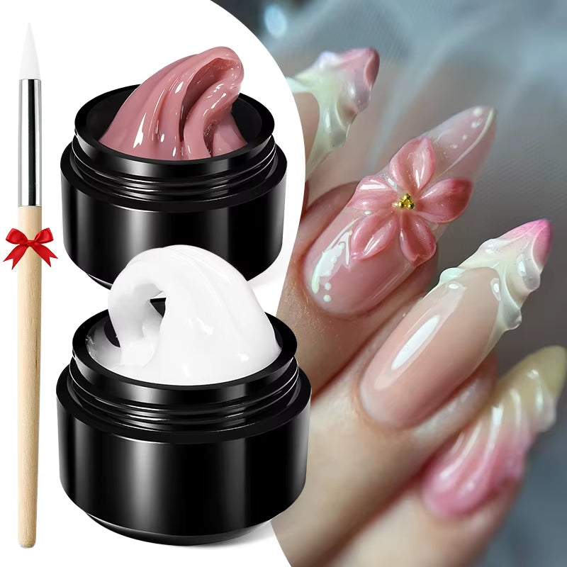 15Ml Clear Non Stick Hand Extension Gel 3D Shaping Sculpting Carving Nail Art Solid Hard Gel for Fake Nail