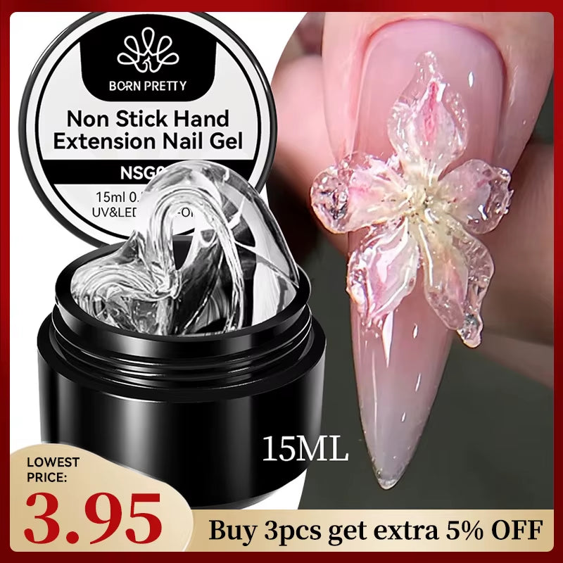 15Ml Clear Non Stick Hand Extension Gel 3D Shaping Sculpting Carving Nail Art Solid Hard Gel for Fake Nail