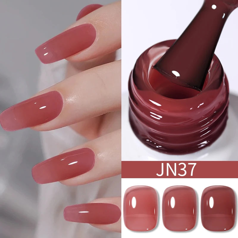 10Ml Translucent Jelly Nude Gel Nail Polish Colorful Varnish Semi Permanent UV LED Nail Art Manicure Gel