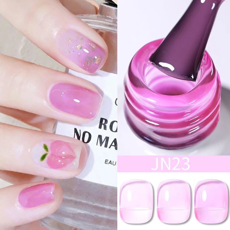 10Ml Translucent Jelly Nude Gel Nail Polish Colorful Varnish Semi Permanent UV LED Nail Art Manicure Gel