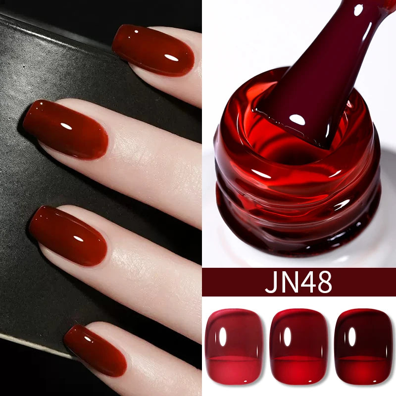 10Ml Translucent Jelly Nude Gel Nail Polish Colorful Varnish Semi Permanent UV LED Nail Art Manicure Gel