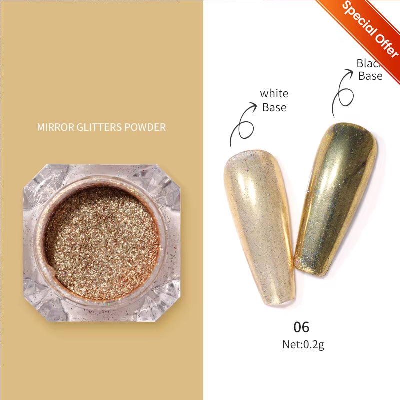 Aurora Pearl White Nails Glitter Dust Moonlight White Rubbing on Powder Shell Pigment Nail Art Supplies Decoration