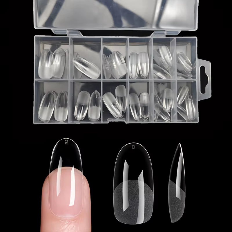 120Pcs Full Cover Press on Nail Tips Stiletto Almond Square Coffin French False Fake Soak off Gel Nail Extension Tips Capsule