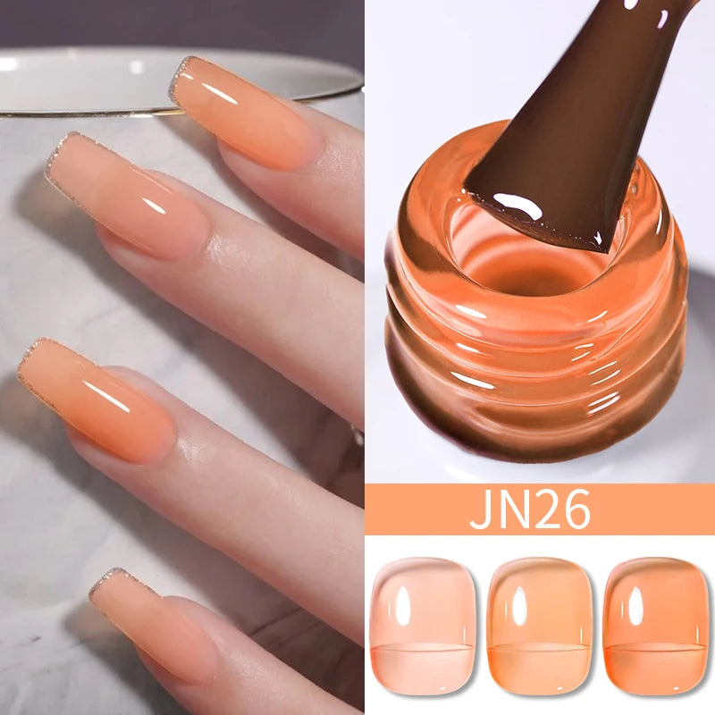 10Ml Translucent Jelly Nude Gel Nail Polish Colorful Varnish Semi Permanent UV LED Nail Art Manicure Gel