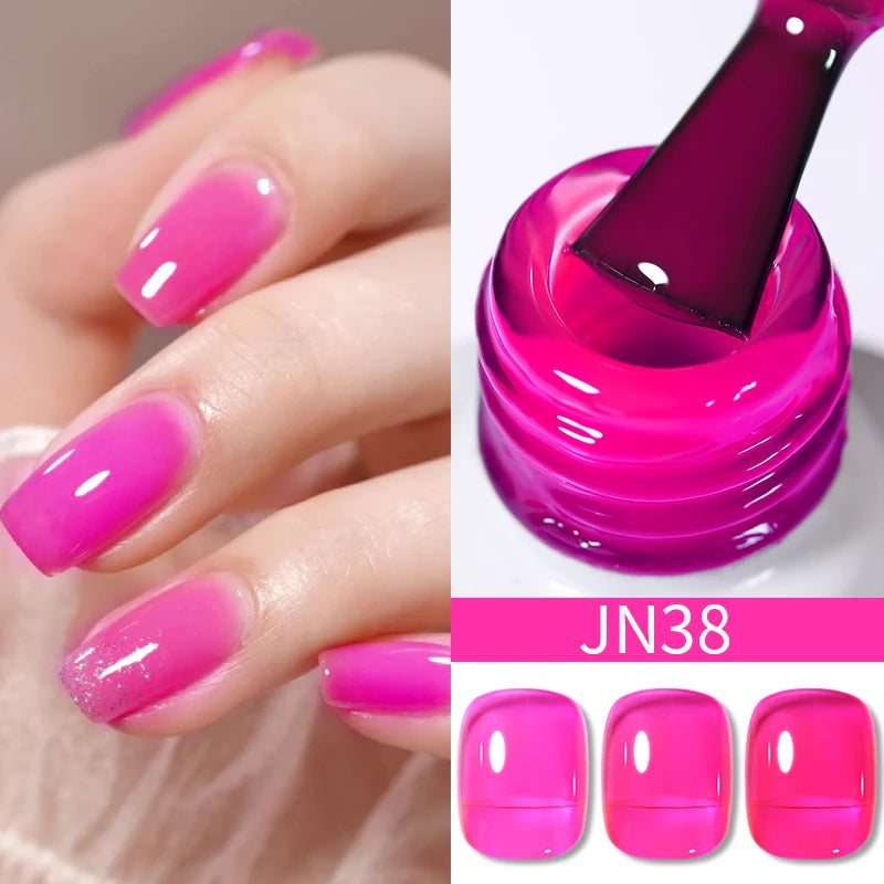 10Ml Translucent Jelly Nude Gel Nail Polish Colorful Varnish Semi Permanent UV LED Nail Art Manicure Gel