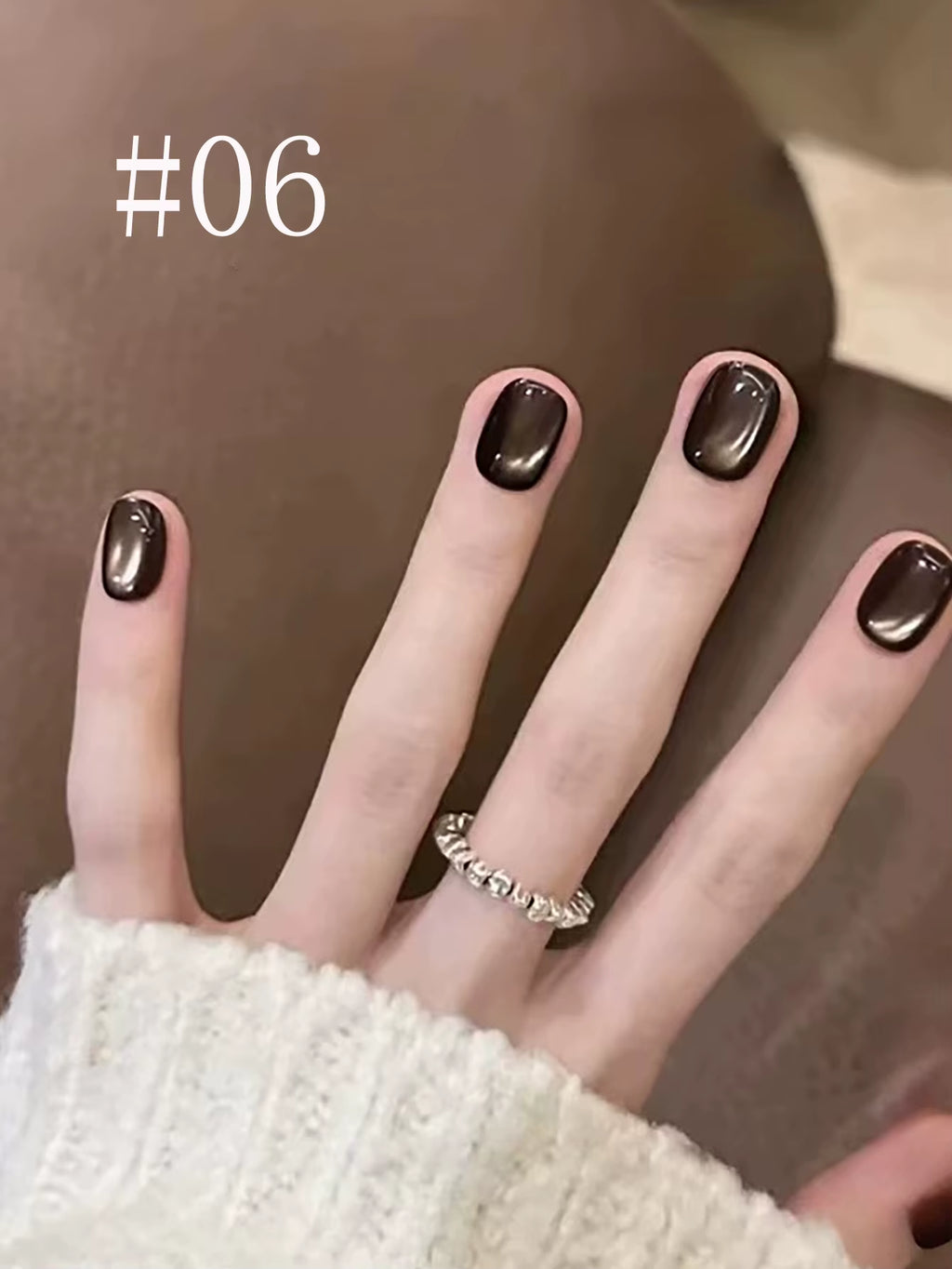 1-24Pcs WS Autumn Winter Nails Popular Black Cat Eye Gel Nail Polish Fashionable Flash Glass Beads Cat'S Eye Nail Salon Nail Art