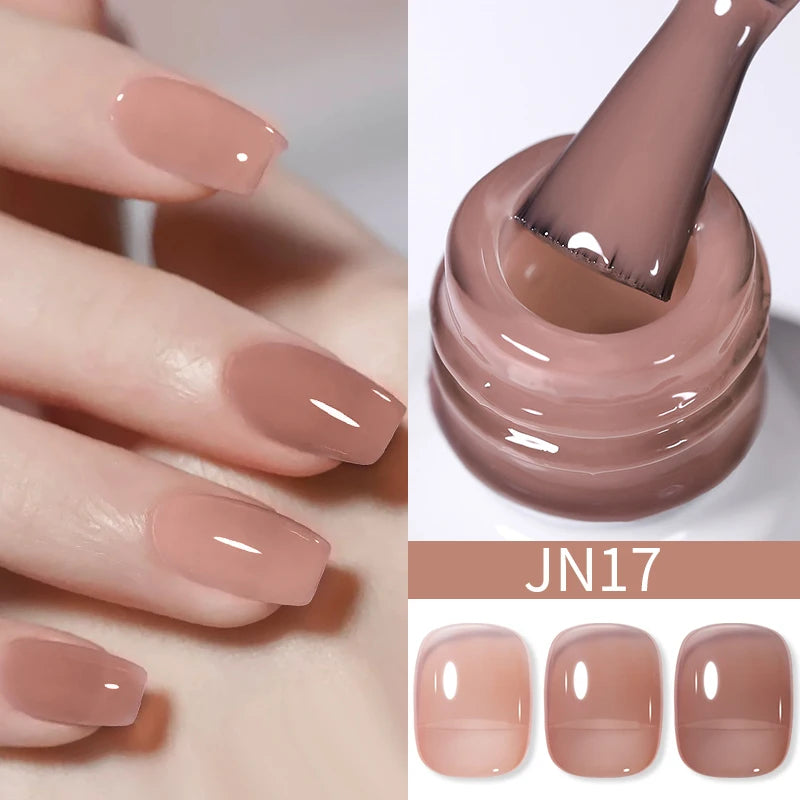 10Ml Translucent Jelly Nude Gel Nail Polish Colorful Varnish Semi Permanent UV LED Nail Art Manicure Gel