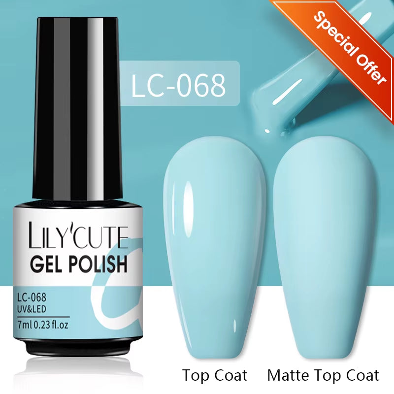 LILYCUTE 7ML Nail Gel Polish Nail Supplies Varnish Semi Permanent Nail Art Manicure Soak off LED UV Gel Nail Varnishes