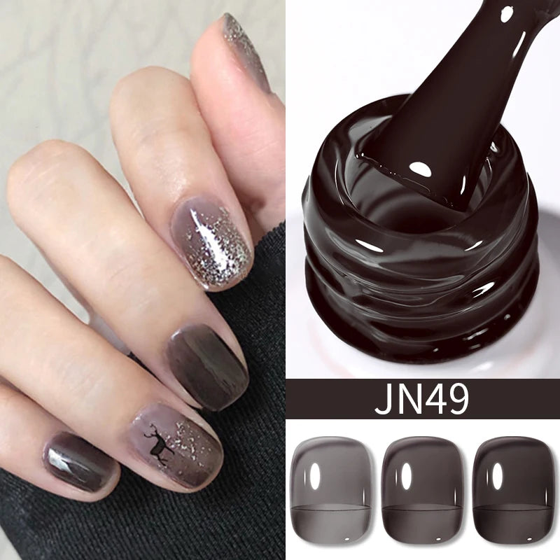 10Ml Translucent Jelly Nude Gel Nail Polish Colorful Varnish Semi Permanent UV LED Nail Art Manicure Gel