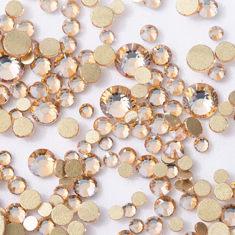 2880PCS SS3-SS20 Multi-Colors Mix Size Nail Art Rhinestones Flatback Non Hotfix Crystal Diamonds for 3D Nails Decorations