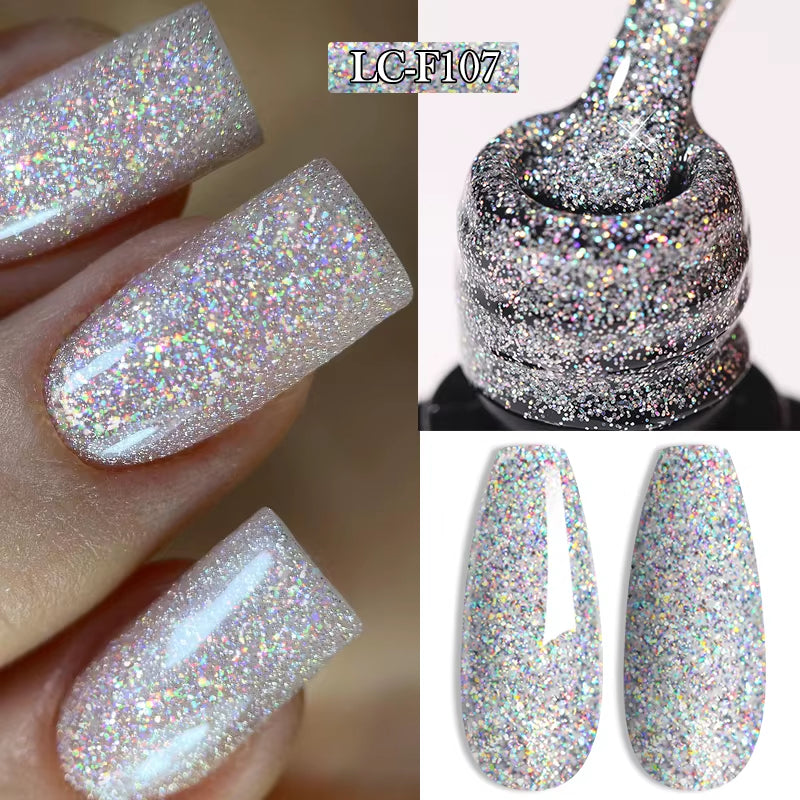 7ML 3 in 1 Platinum Rose Gold Cat Magnetic Gel Nail Polish Moonlight Magnetic Gel Varnish Glitter Semi Permanent UV Gel