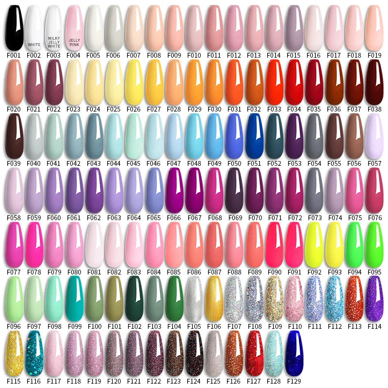 184 Colors 7ML Nail Gel Polish Semi-Permanent Glitter Soak off Base Top Coat UV LED Nail Gel Varnish Nail Art Manicure