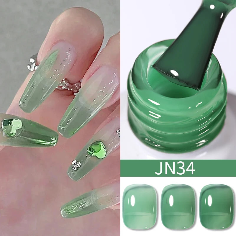 10Ml Translucent Jelly Nude Gel Nail Polish Colorful Varnish Semi Permanent UV LED Nail Art Manicure Gel