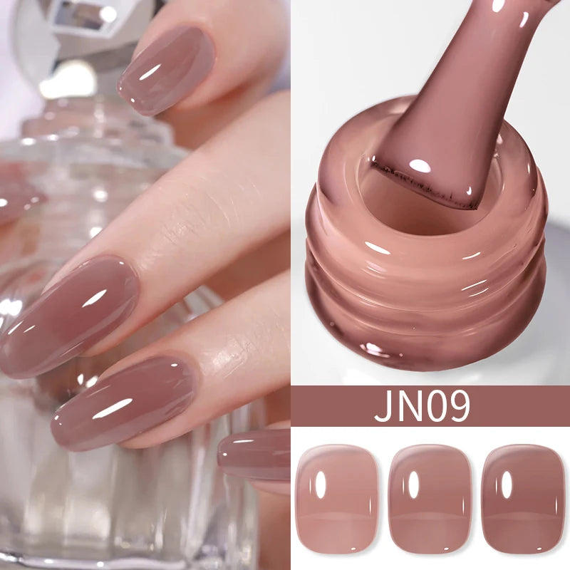 10Ml Translucent Jelly Nude Gel Nail Polish Colorful Varnish Semi Permanent UV LED Nail Art Manicure Gel