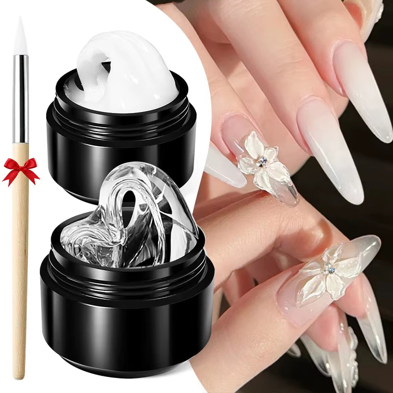 15Ml Clear Non Stick Hand Extension Gel 3D Shaping Sculpting Carving Nail Art Solid Hard Gel for Fake Nail