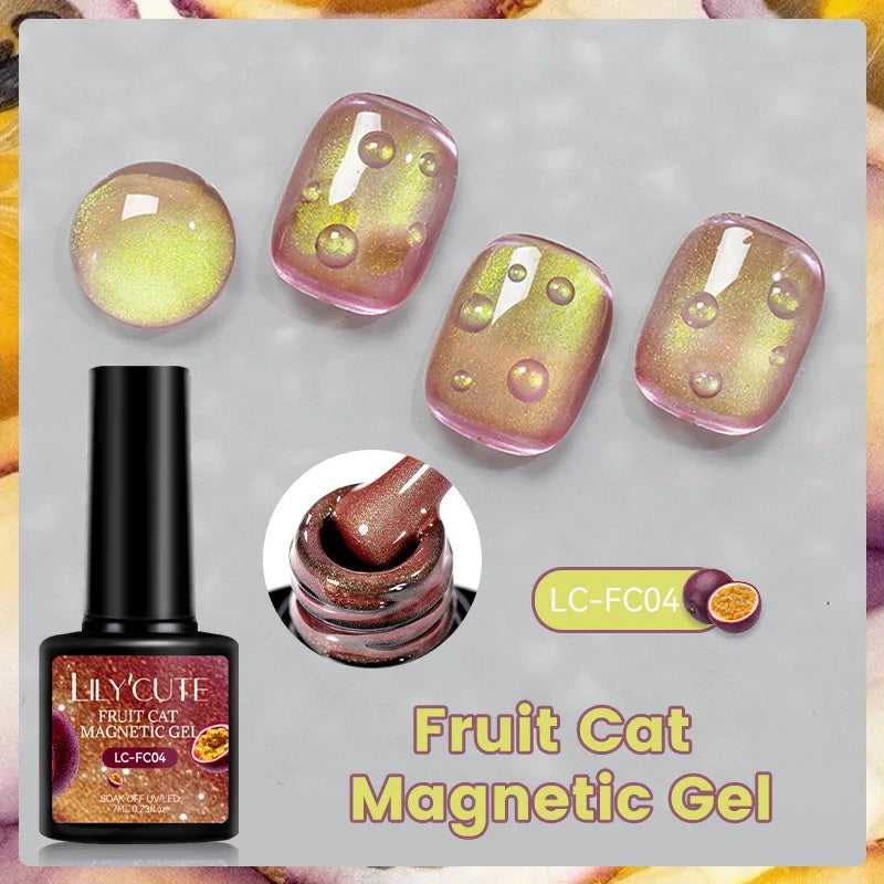 7ML 3 in 1 Platinum Rose Gold Cat Magnetic Gel Nail Polish Moonlight Magnetic Gel Varnish Glitter Semi Permanent UV Gel