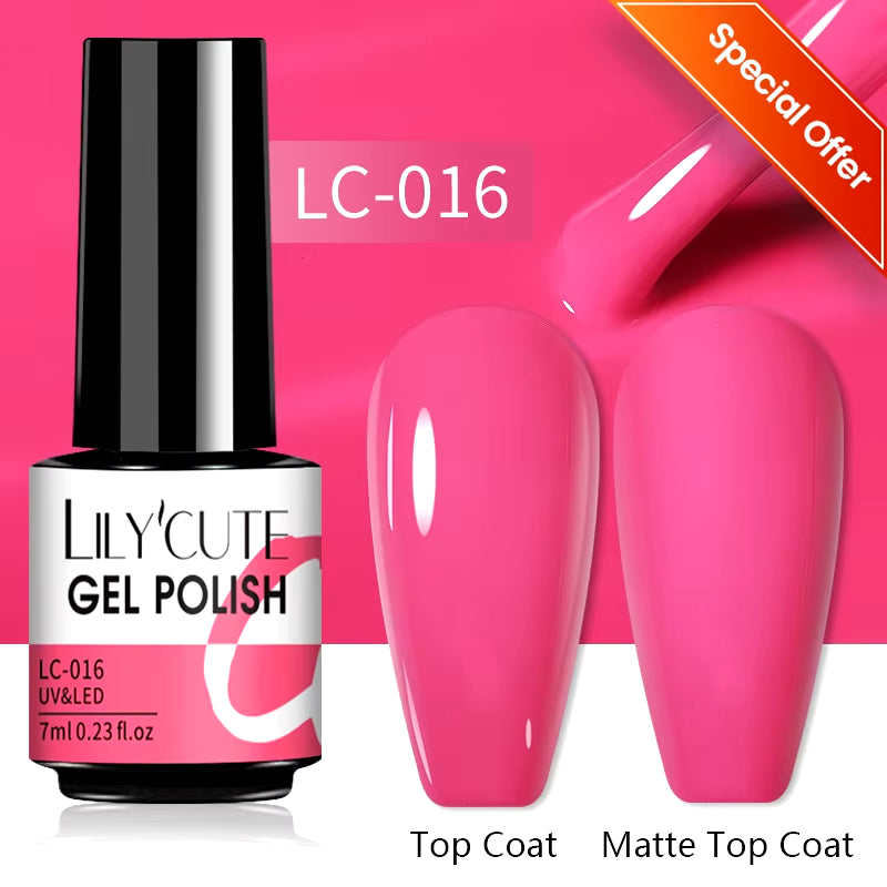 LILYCUTE 7ML Nail Gel Polish Nail Supplies Varnish Semi Permanent Nail Art Manicure Soak off LED UV Gel Nail Varnishes