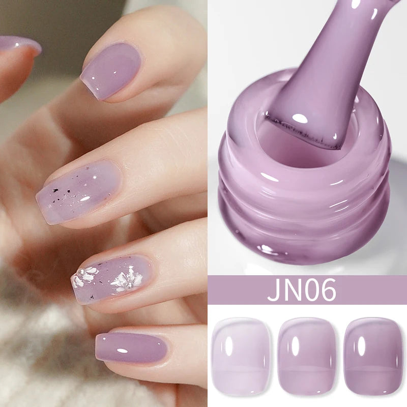 10Ml Translucent Jelly Nude Gel Nail Polish Colorful Varnish Semi Permanent UV LED Nail Art Manicure Gel
