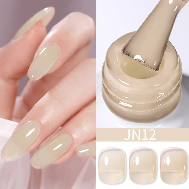 10Ml Translucent Jelly Nude Gel Nail Polish Colorful Varnish Semi Permanent UV LED Nail Art Manicure Gel